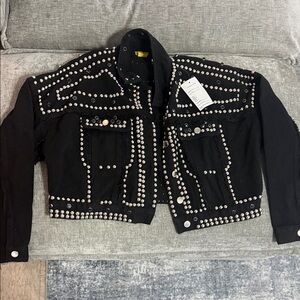 Studded Black Denim Jacket